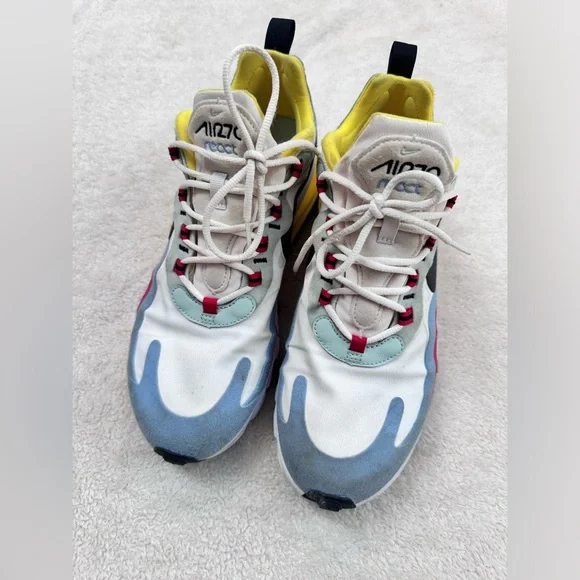 Nike Womens Air Max 270 React Blue Red Athletic Shoes Sneaker AT6174-002 Size 9 - Picture 2 of 8